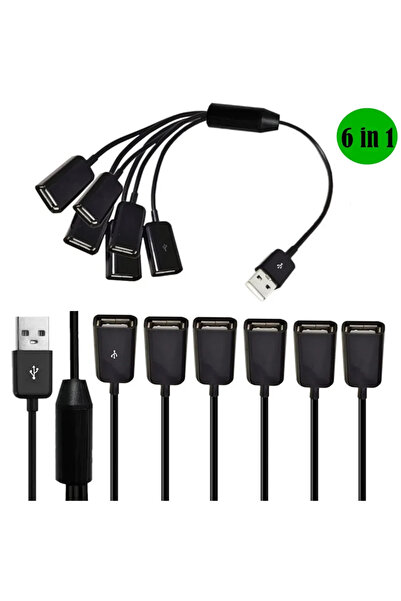 Choice BSN Black 1 to 6 30cm 1m 0.3m USB Extension Cable 3 in 1 USB Charge Fa...