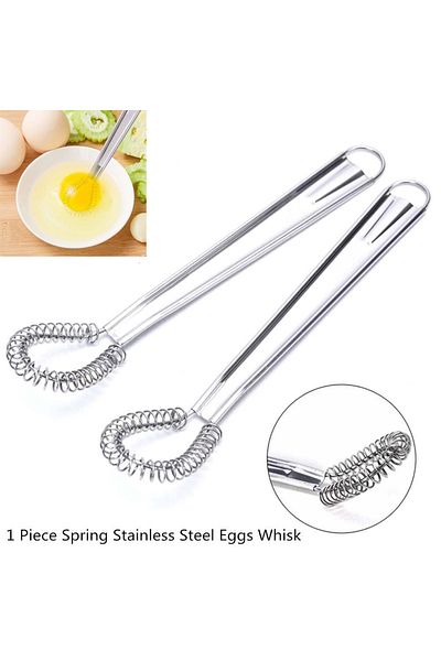 Choice 1pcs Stainless Steel Spring Manual Whisk Egg Beater Handheld Mini Kitchen Eggs Mixer