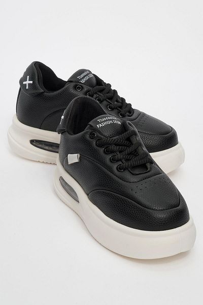 Ccway Black and White Women's Sneakers - Lace-up
