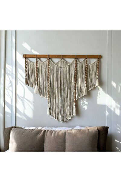 VOBU HOME & LIFE DESIGN Şık Yatak Başlığı, Makrome Duvar Süsü, Büyük Makrome ...