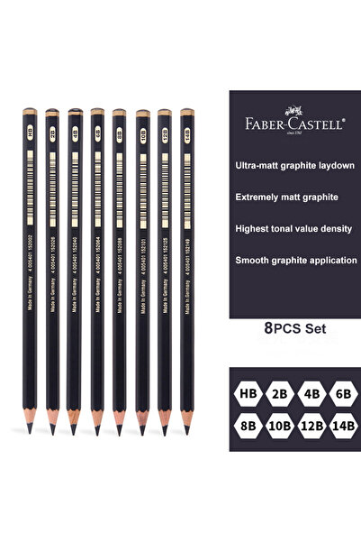 Choice 8PCS Full Set 8 Pcs Faber-Castell Graphite Pitt Matt Pencil Set HB, 2B, 4B, 6B, 8B, 10B, 12B, 14B Sk