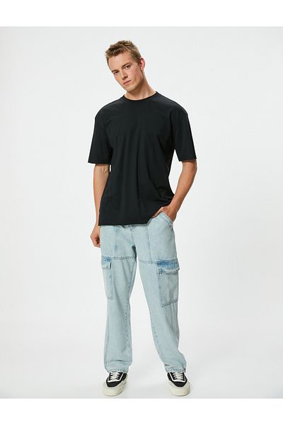 Koton Oversize Jeans Cargo Pants - Λεπτομέρεια τσέπης