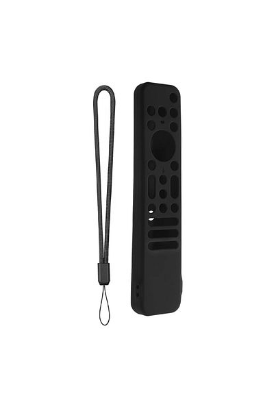 Shunmaii Black Silicone Remote Case For Sony Rmf-tx810u Tx811u Tx910u Tv Remote Cover W/ Lanyard Protective C
