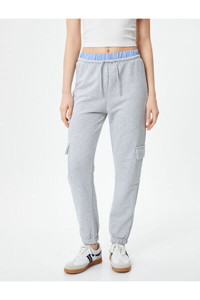 Koton Jogger Cargo Sweatpants mit doppeltem Taillendetail und Farbkontrast