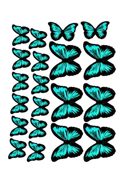 hediyehobihersey Butterflies Pattern Green A4 Size Edible Ornament Cake Cookie Candy Dough Paper Printing