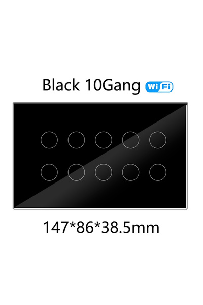 Choice4 Other 10Gang-Black WIFI Smart Touch Light Wall Switch Interruptor Gla...