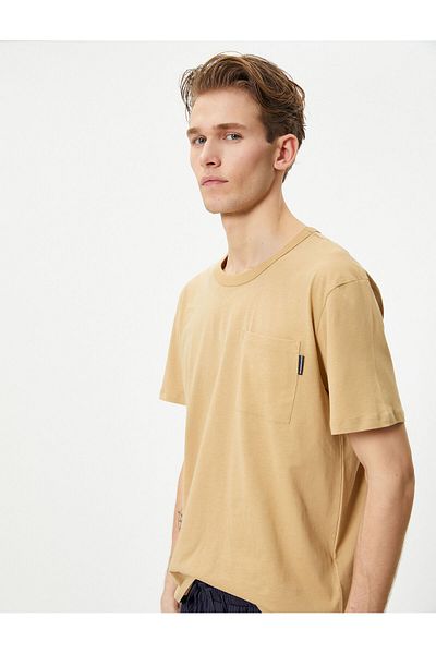Koton Cotton Short Sleeve Crew Neck T-Shirt - Pocket Detail