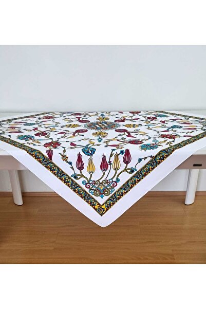 Milenam Lale Desenli Otantik Masa Örtüsü Sofra Bezi
