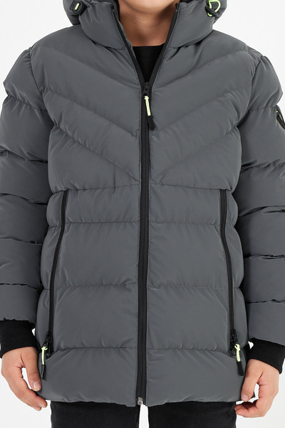 CIVILTIPOLO Boy's Fixed Hooded Windproof Inflatable Coat & Coat with Fur Inside