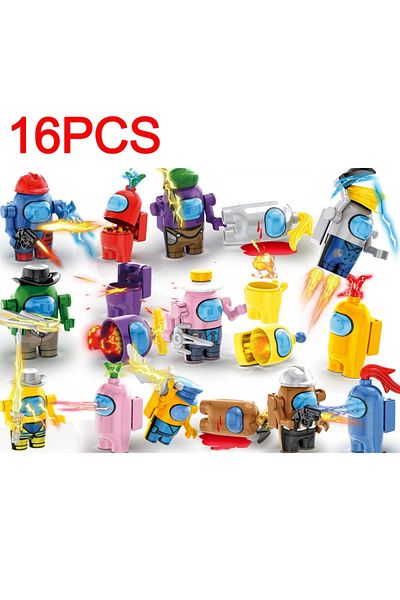 Takara Tomy 16PCS 16PCS Including Weapons Base Game Star Space Alien Peluche Figure Classic Model Bricks Sets K