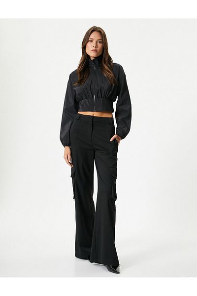 Koton Crop Bomber Jacket se stojáčkem na zip