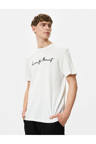 Koton 4SAM10043HK Koton Ανδρικό T-shirt ΛΕΥΚΟ