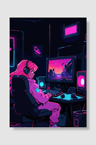 kubdekor gaming setup Anime Poster Çerçevesiz Yüksek Kalite Duvar Poster