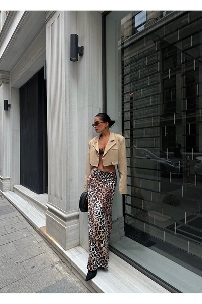 runwayin Fusta lungă cu model leopard de damă