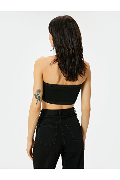 Koton Strapless Super Crop Tank Top Ribbed