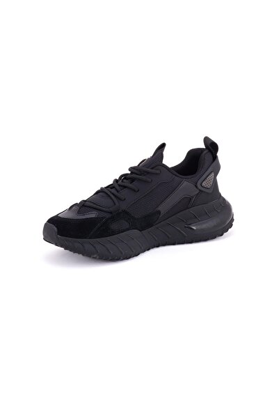GAMELU TOD Erkek Siyah Bağcıklı Detay Bez Günlük Ortopedik Memory Taban Spor Sneaker Ayakkabı
