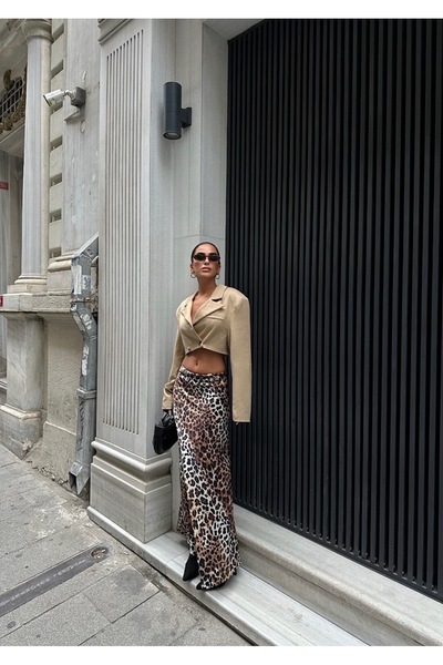 runwayin Fusta lungă cu model leopard de damă