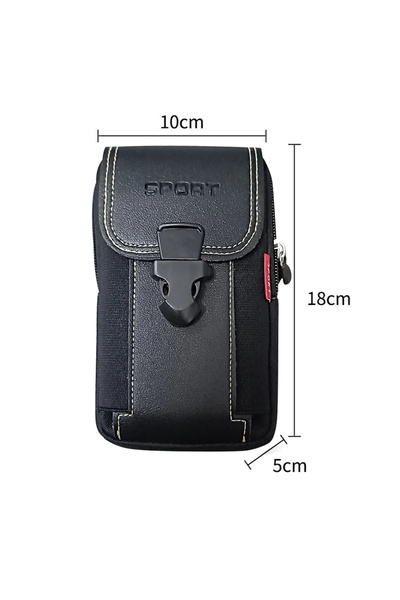 Choice حقيبة حزام رجالية أنيقة ومتعددة الوظائف من الجلد الصناعي باللون الأسود...