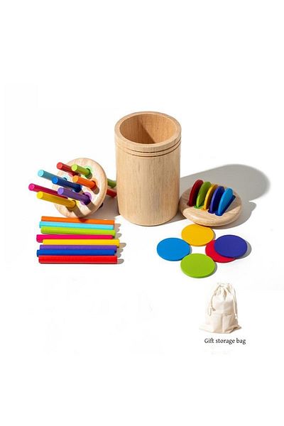 Choice 2 in1 Montessori Wooden Toys Color Sorting Fine Motor Toys Shape Matching Sensory Toys Early Educati