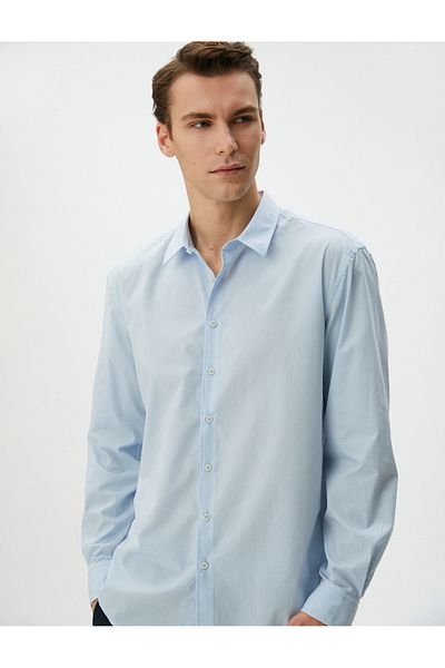 Koton Klasická košile Slim Fit s dlouhým rukávem na knoflíky