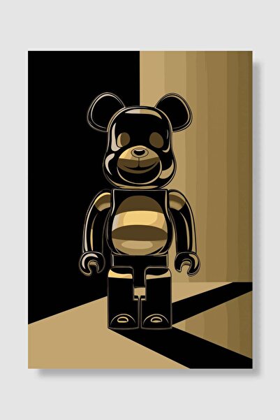 kubdekor Golden bearbrick Anime Poster Çerçevesiz Yüksek Kalite Duvar Poster