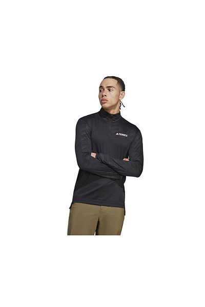 adidas Mt Half Zi Ls Men's Casual T-Shirt Ht9501 Black