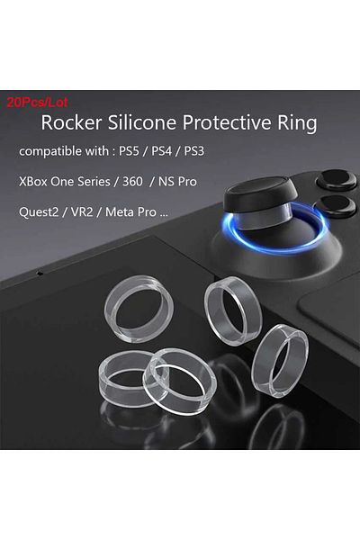 Wottler 20pcs Rocker Protect Ring For Ps 3 4 5 Anti-collision Assist Rings Rubber Silicone Joystick Cover Fo