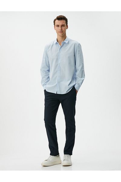 Koton Klasická košile Slim Fit s dlouhým rukávem na knoflíky