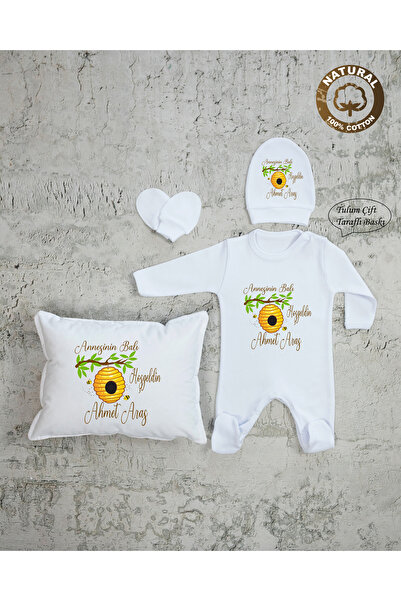 yzc home size dair... E151 TY İsme Özel İsimli Baskılı Bebek Yastık tulum şap...