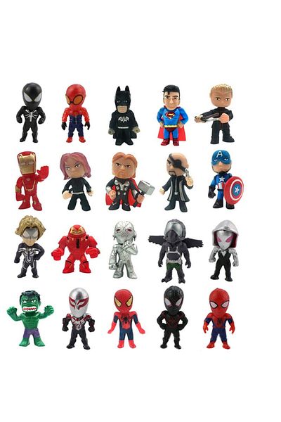 Choice Disney 20pcs/set Marvel Avengers Hulk Thor Spider Man venom Captain Decoration action Figure Caps...