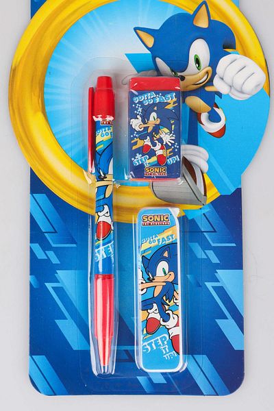 Sonic قلم رصاص متنوع مرخص من DEKOMUS مع ممحاة ومجموعة رؤوس 0.7 مم
