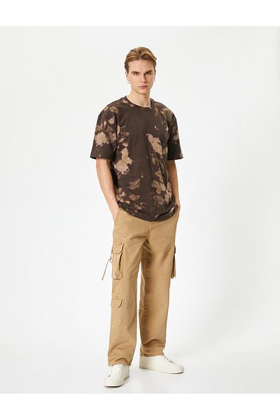 Koton Παντελόνι Gabardine Cargo - Loose Fit, λεπτομέρεια τσέπης και κουμπιά