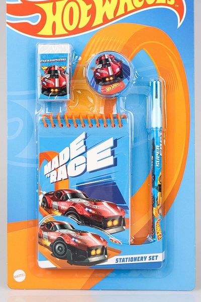 HOT WHEELS New Season Licensed Hot Wheels Notebook with Dekomus, Snap-On Pencil, Eraser and Sharpener Kirt