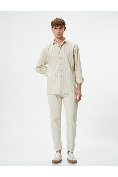 Koton Classic Collar Shirt Button Long Sleeve Cotton Regular Fit