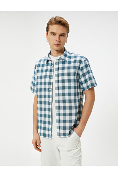 Koton Kısa Kollu Gömlek Klasik Yaka Düğmeli Regular Fit