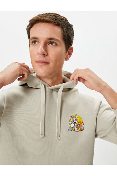 Koton Tom and Jerry Licensed Printed Hoodie - Long Sleeve
