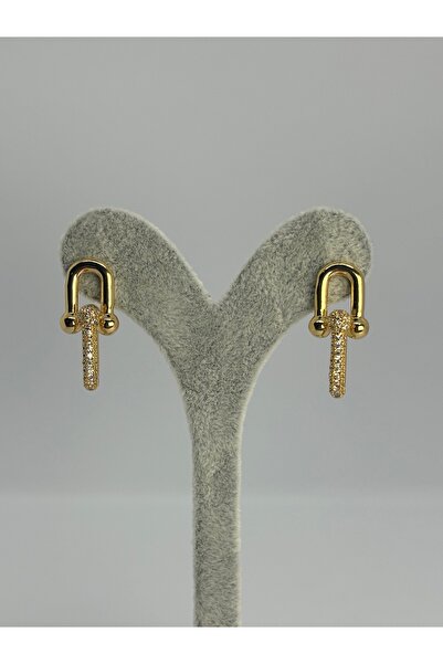 Uzak Işıklar أقراط تيفاني من حجر الزركون الصلب باللون الذهبي