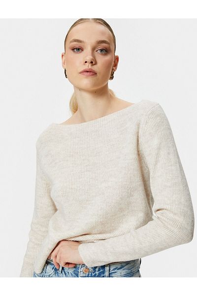 Koton Pulover Gât Barcă Basic Cu Snur