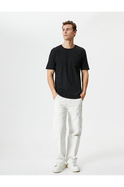 Koton Ανδρικό μαύρο T-Shirt - 4sam10228hk
