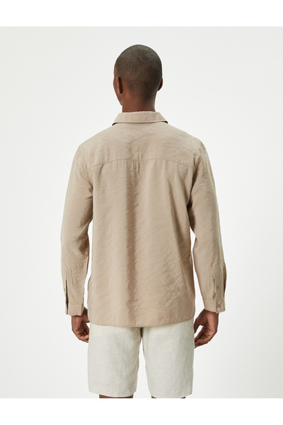 Koton Basic Gömlek Uzun Kollu Klasik Yaka Düğmeli Pamuklu Regular Fit