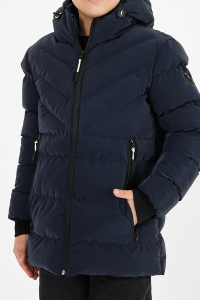 CIVILTIPOLO Boy's Fixed Hooded Windproof Inflatable Coat & Coat with Fur Inside