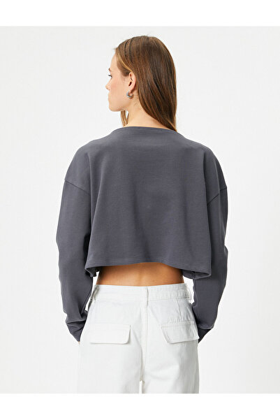 Koton Crop mikina z bavlny s dlouhým rukávem