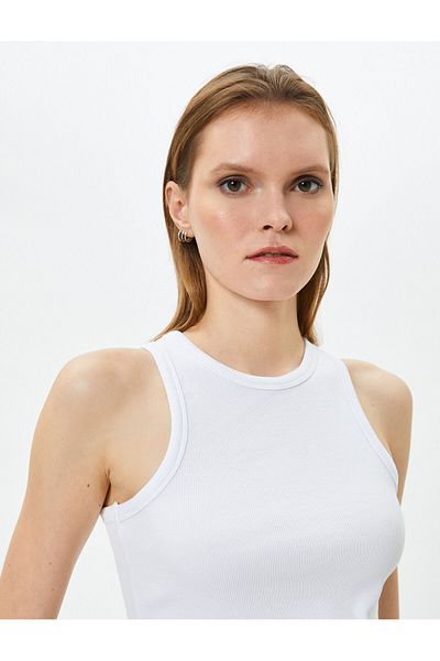 Koton Neckholder-Kragen Athlete Corded Basic Baumwolle