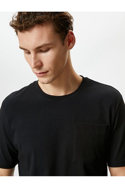 Koton Ανδρικό μαύρο T-Shirt - 4sam10228hk