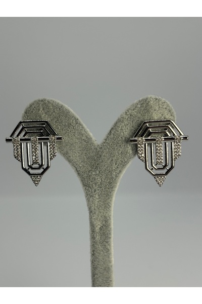 Uzak Işıklar Serenay Rosette Model Steel Earrings Silver