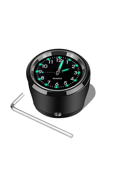 Choice Black Motorcycle Handlebar Clock Durable Stainless Steel Refit Night Vision Waterproof Shockproof Bu
