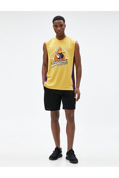 Koton Basketball Printed Tank Top - Crew Neck, Sleeveless