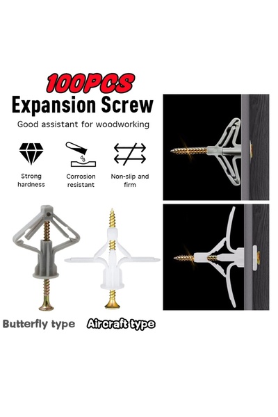 Choice 100 قطعة من سدادة حائط الفراشة/الطائرة المصنوعة من النايلون على شكل فر...