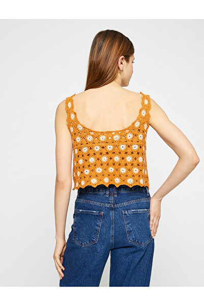 Koton Crop Bustier Háčkovaný čtvercový krk