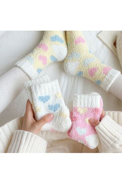 Çorap Kurdu 3-Piece Plush Winter Soft Scented Women's Sleeping Socks